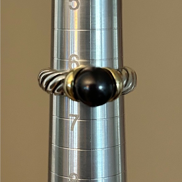 David Yurman black pearl ring, Sterling and 18kt gold - Picture 2 of 6